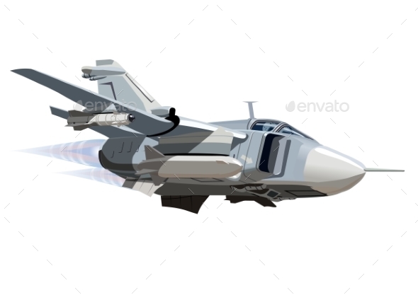 Cartoon Military Airplane