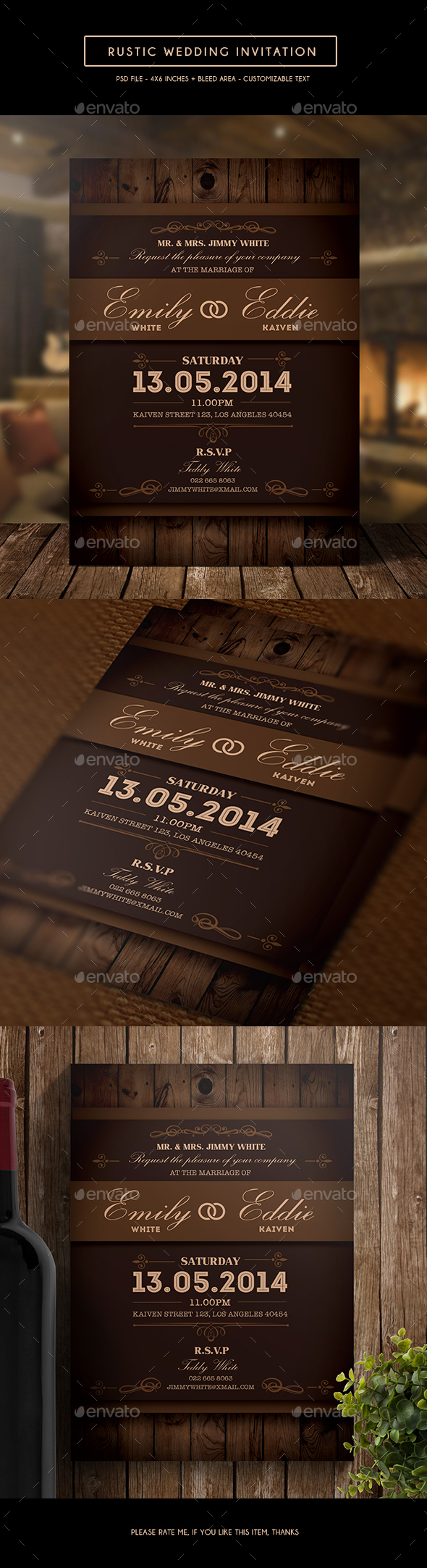 Rustic Wedding Invitation