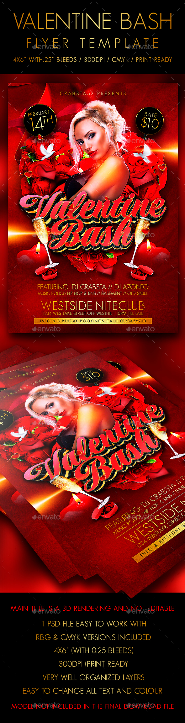 Valentine Bash Flyer Template