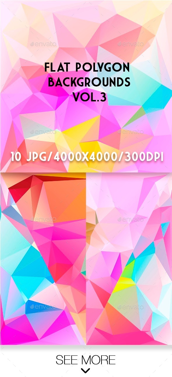 Flat Polygon Backgrounds Vol.3