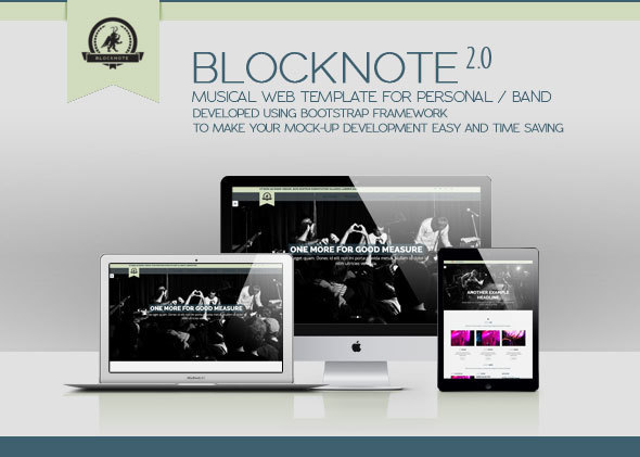 Blocknote - Responsive Website for Band/Musician