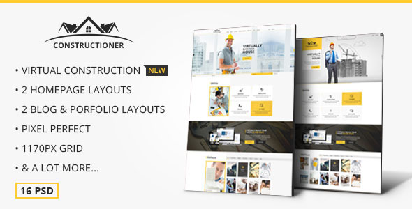 Constructioner - Modern Construction PSD Template