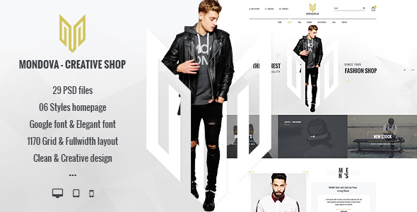 Mondova - Creative Shop PSD Template