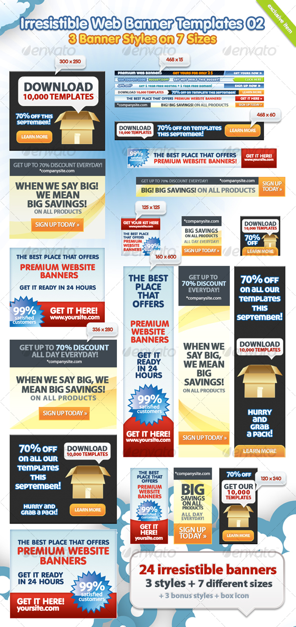 Irresistible Web Banner Templates 02 - Web Elements
