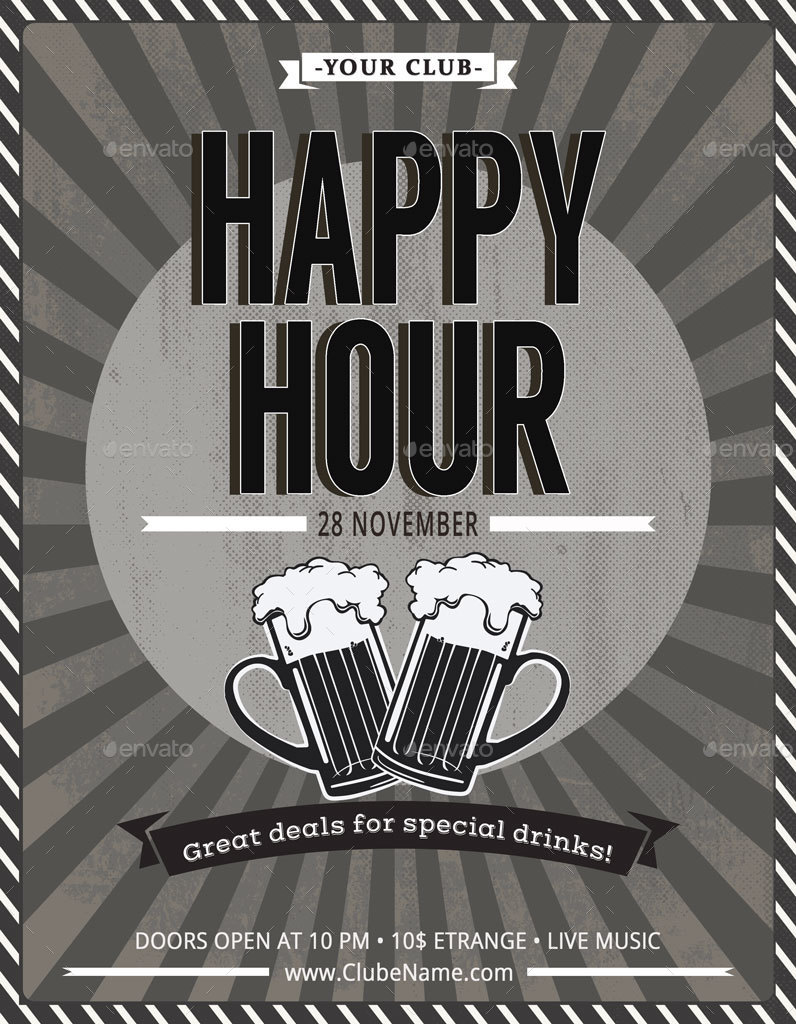 Happy Hour Poster by oloreon | GraphicRiver