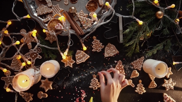 Woman Hands. Traditional Homemade Christmas