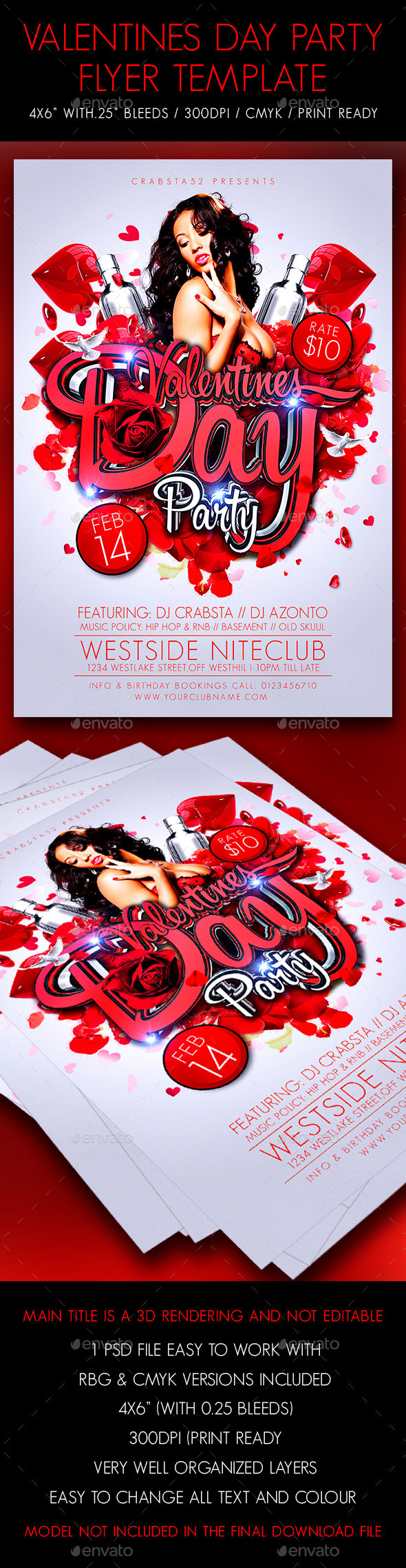 Valentines Day Party Flyer Template