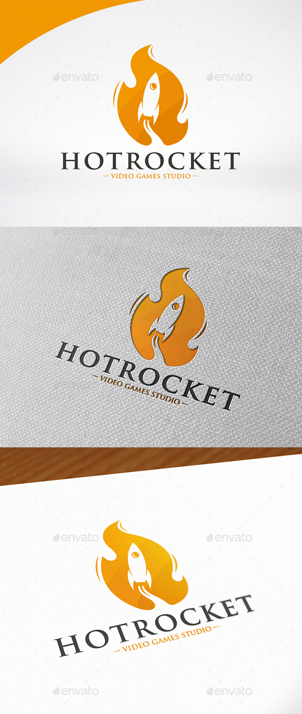Fire Rokcet Logo Template