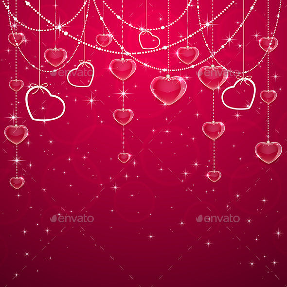 Pink Valentines Decoration with Hearts