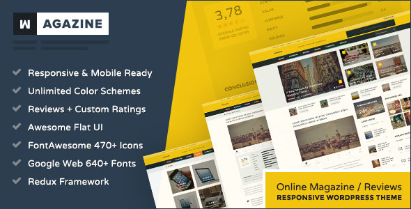 Wagazine - Magazine & Reviews Responsive WordPress Theme