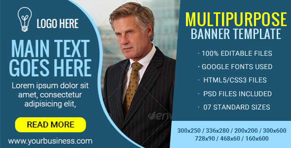 Multipurpose GWD Ad Banners - 7 Sizes