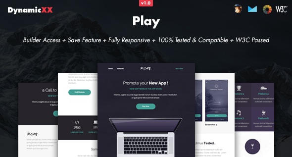 Play - Responsive Email + Online Template Builder