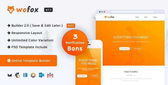 Wofox - Responsive Email Template + Online Builder