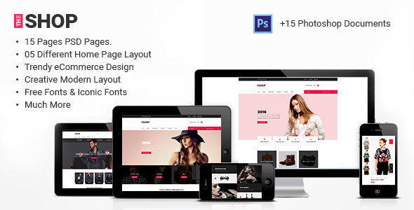 The Shop | e-commerce PSD Template