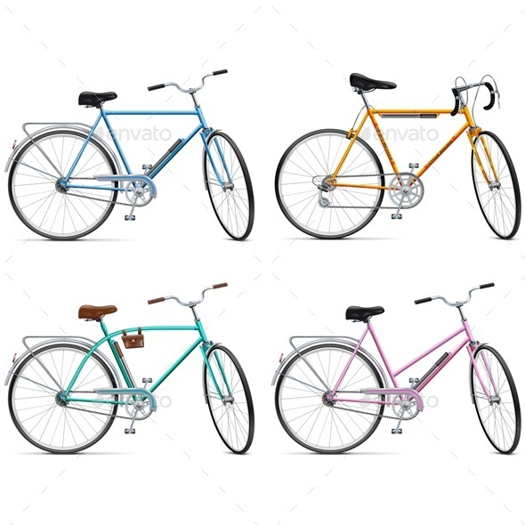 Vector Bicycle Set