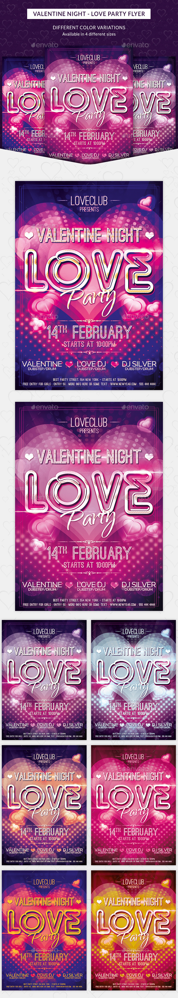 Valentine Night - Love Party Flyer