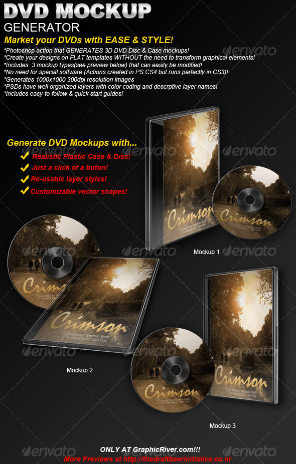 DVD/CD Mockup Generator (Actions & Templates set) - Utilities Actions