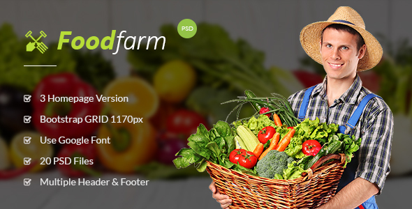 FoodFarm - Multipurpose PSD Template