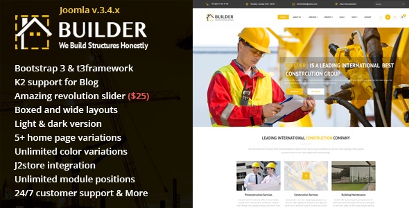 Builder - Building & Construction Joomla Template