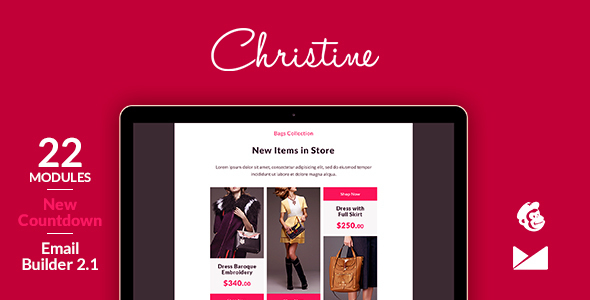 Christine Email Template + Online Emailbuilder 2.1