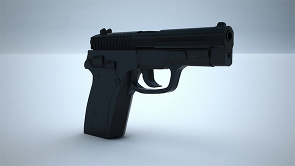 Low Poly 9mm Pistol - 3DOcean Item for Sale