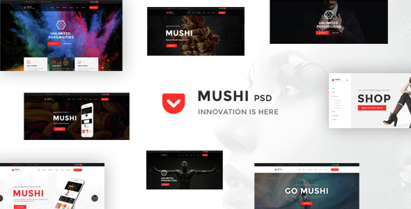 Mushi - Creative Multipurpose PSD Template