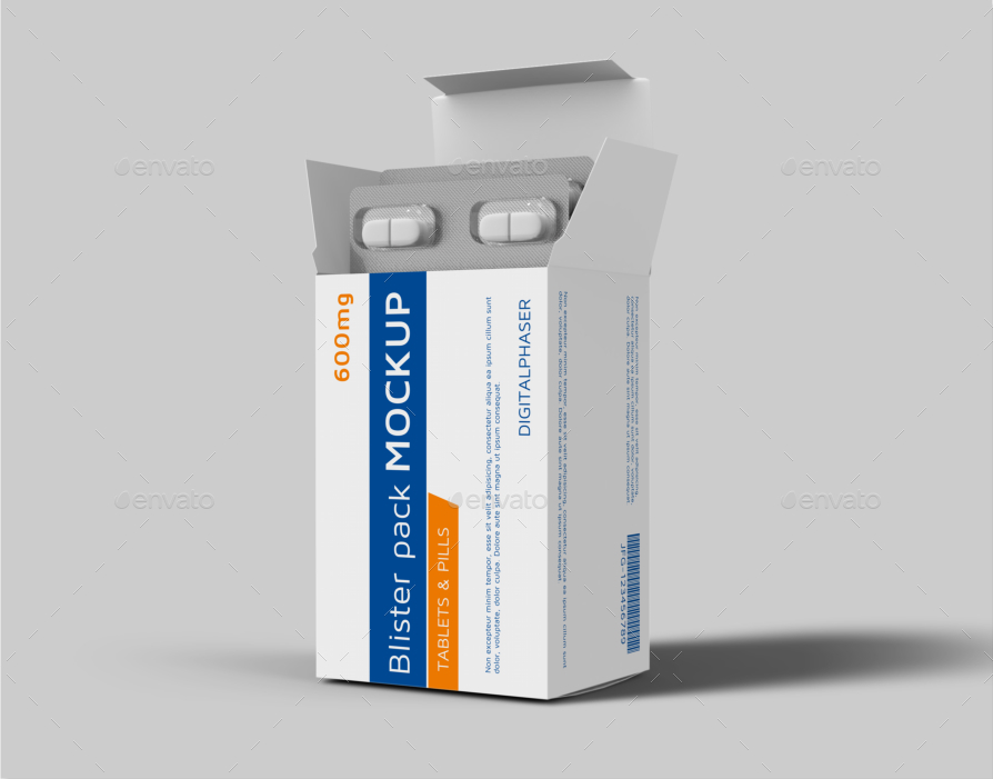 Download Tablets Capsule Blister Pack Box Mockup by Fusionhorn ...