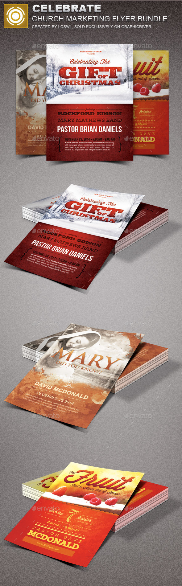 Celebrate Church Marketing Flyer Template Bundle