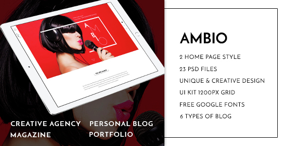 Ambio -- Unique Personal Blog | Magazine PSD Theme