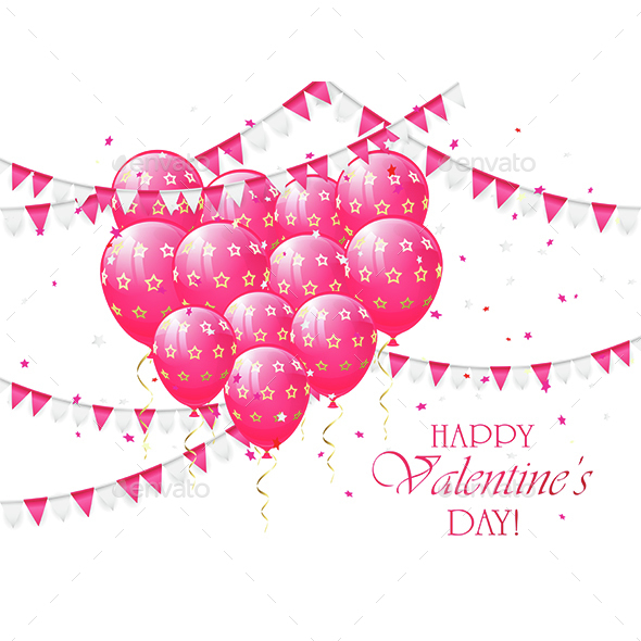 Valentines Balloons and Pennants