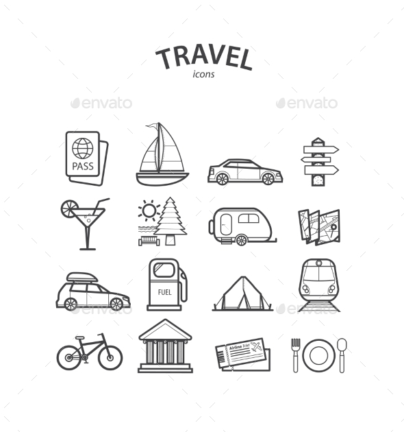 Travel and Tourism Icons Set