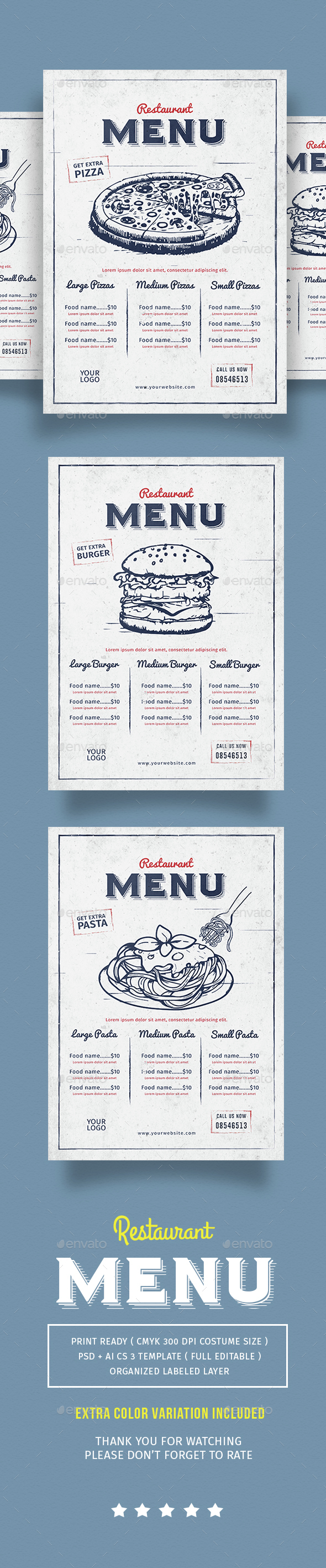 Vintage Restaurant Menu