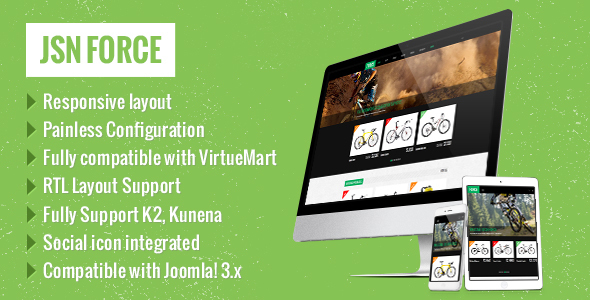 JSN Force- Responsive Joomla E-Commerce Template