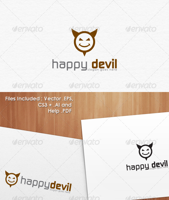 Happy Devil Logo Template Design Happy Devil Logo Template Design