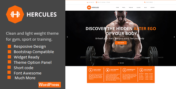 Hercules | Gym Fitness WordPress Theme