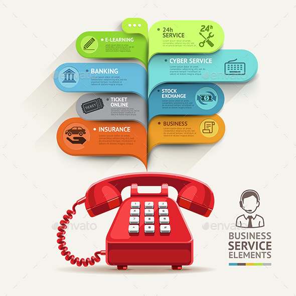 Business Telephone Service Infographic Template.