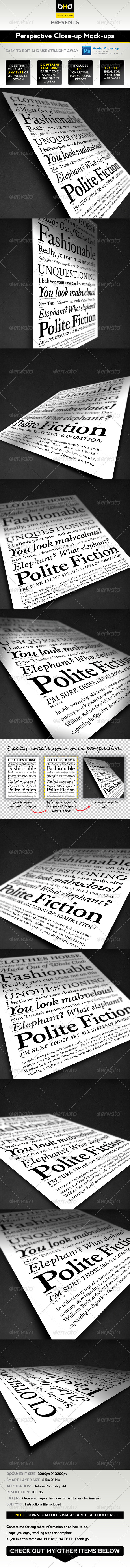 Perspective Mock-ups - Miscellaneous Print