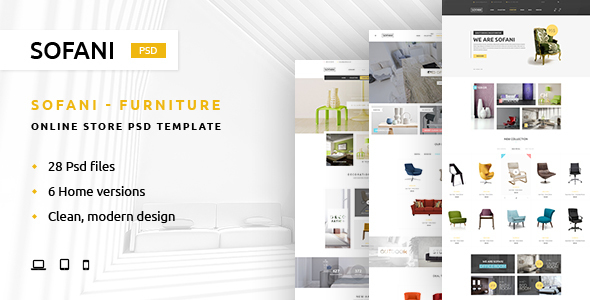Sofani - Furniture Store PSD Template