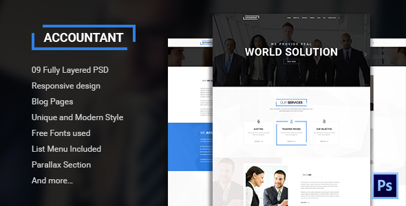 Accountant - Bootstrap PSD Template
