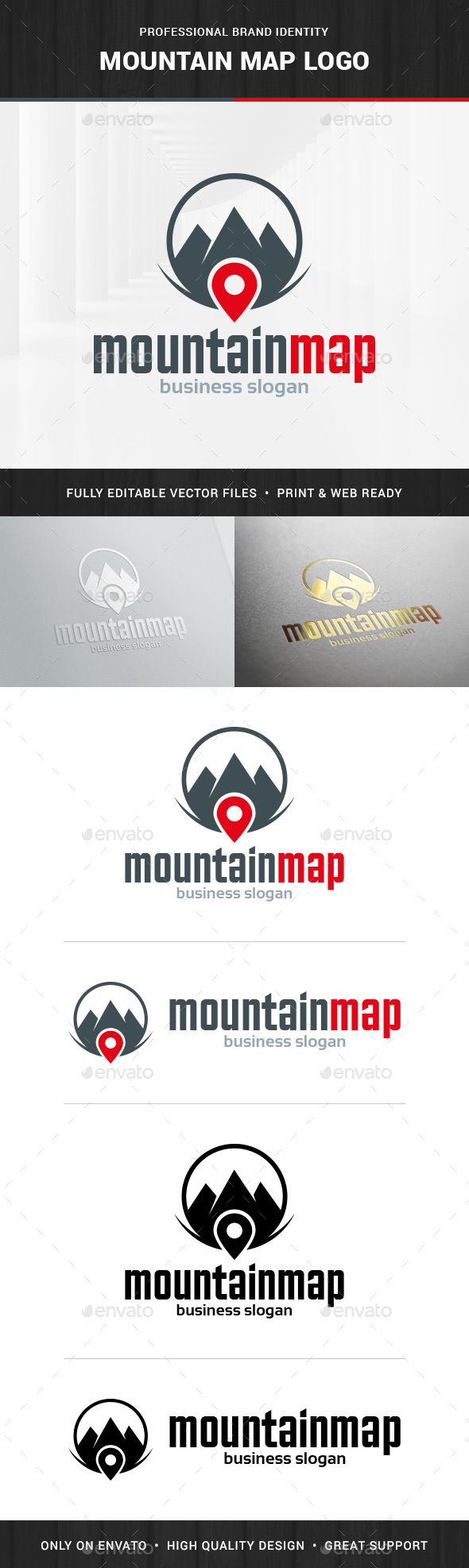 Mountain Map Logo Template