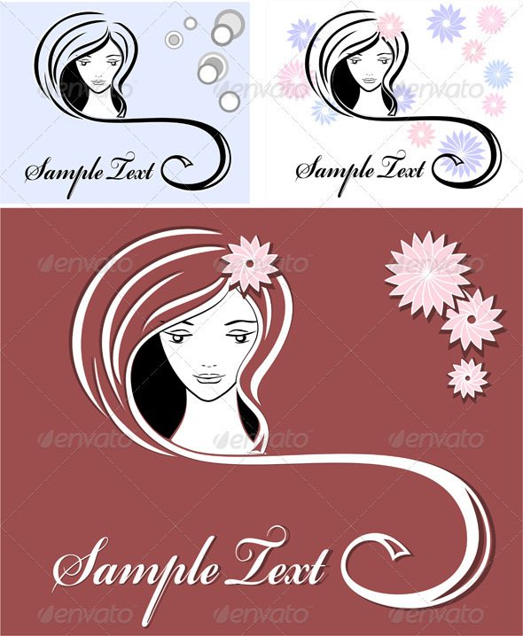 Girl advertising means of hair Girl advertising means of hair