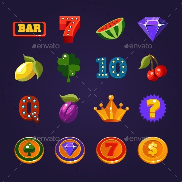 Vector Slot Machine Symbols Set