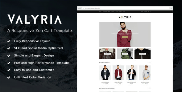 Valyria - A Responsive Zen Cart Template