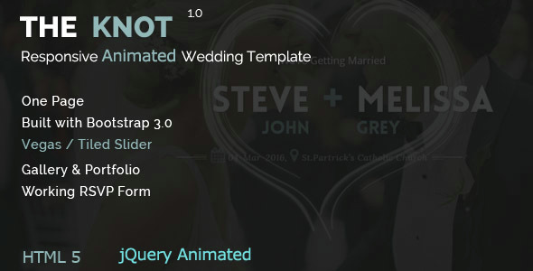 The Knot - Wedding Animated HTML Template