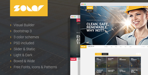Solar - Renewable Energy HTML Template with Builder