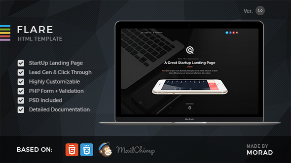 Flare - HTML Startup Landing Page Template