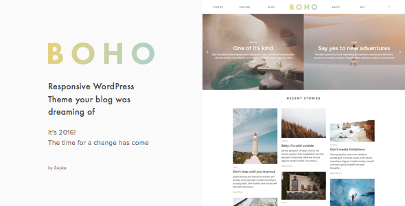 Boho - A Responsive WordPress Blog Theme