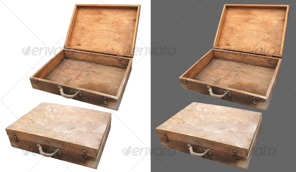 Grungy wooden suitcase Grungy wooden suitcase