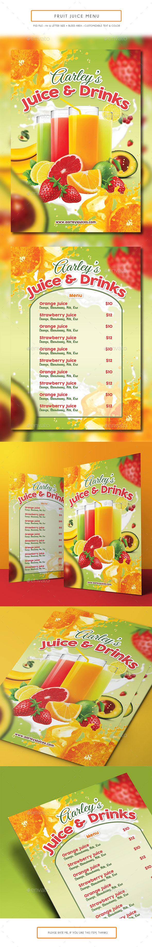 Fruit Juice Menu