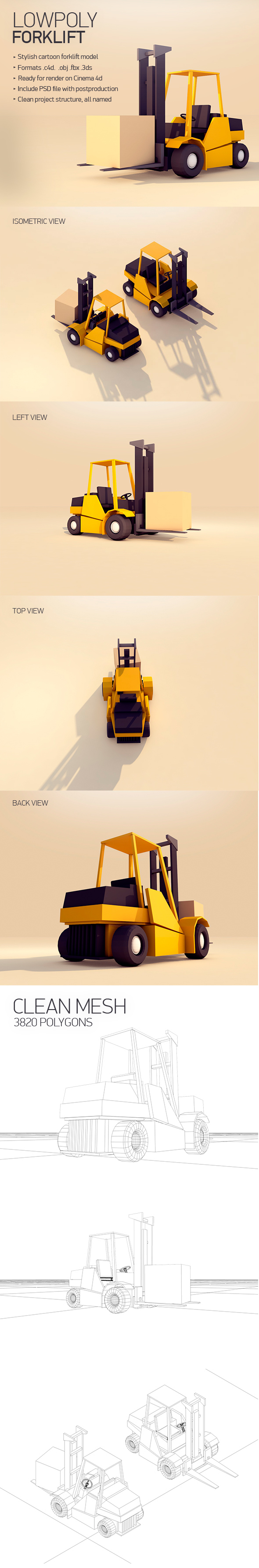 Forklift - 3DOcean Item for Sale